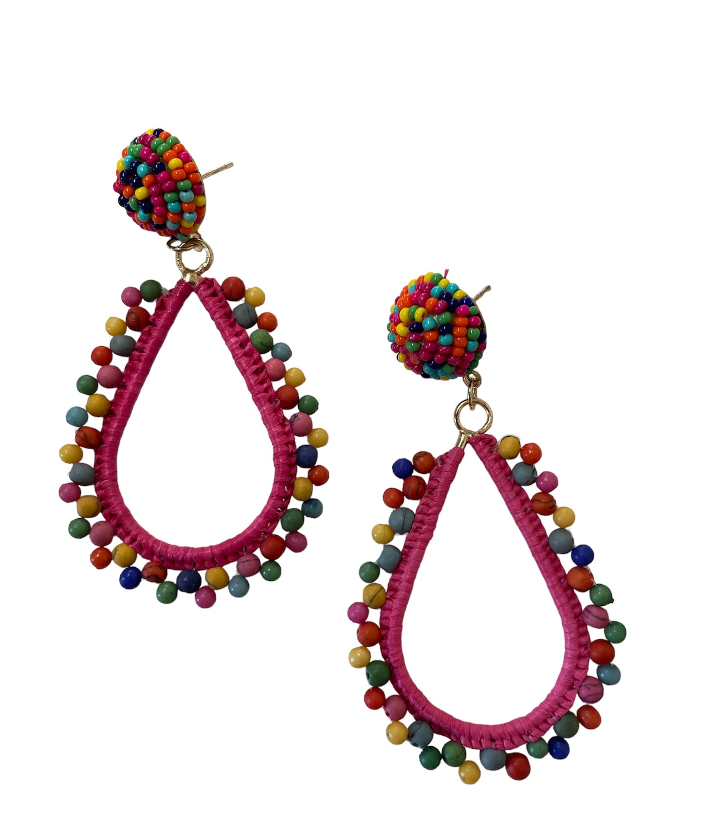Multi Color Seed Bead Earrings