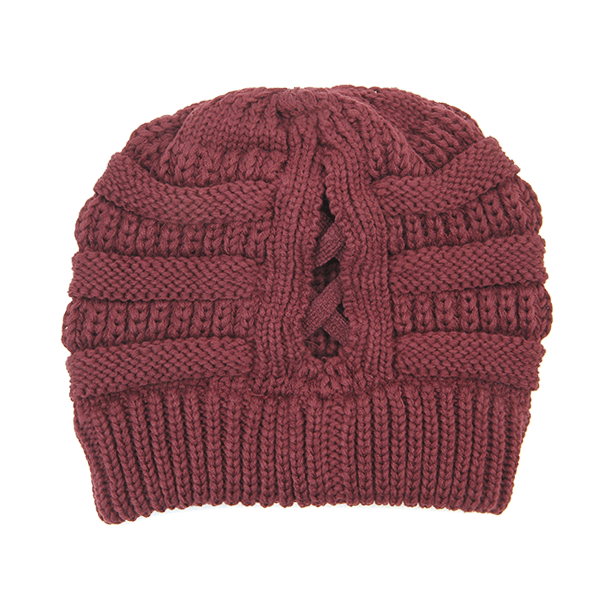 Adult CC Criss Cross Ponytail Beanie