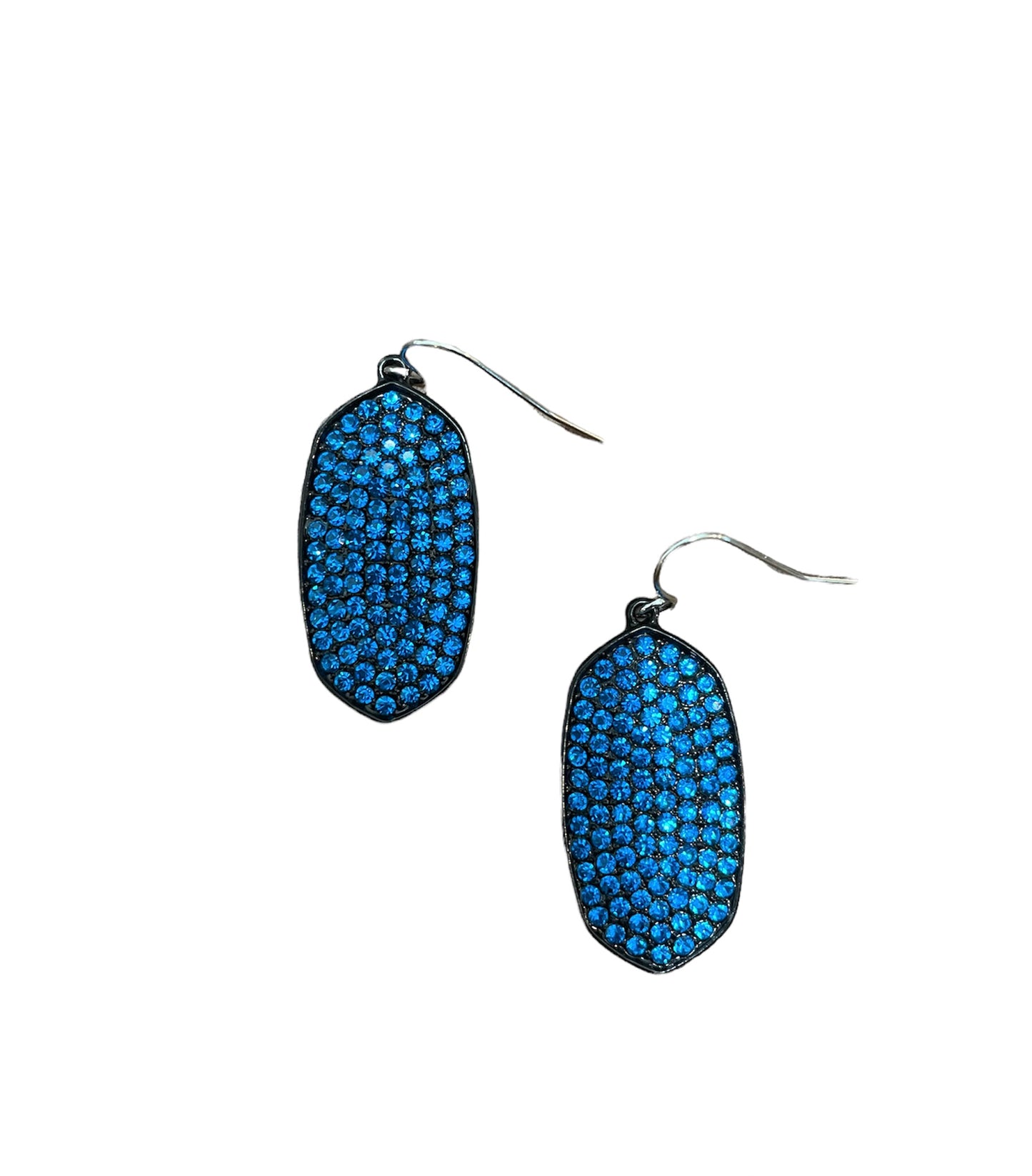 Black Earring with Blue Rhinestones